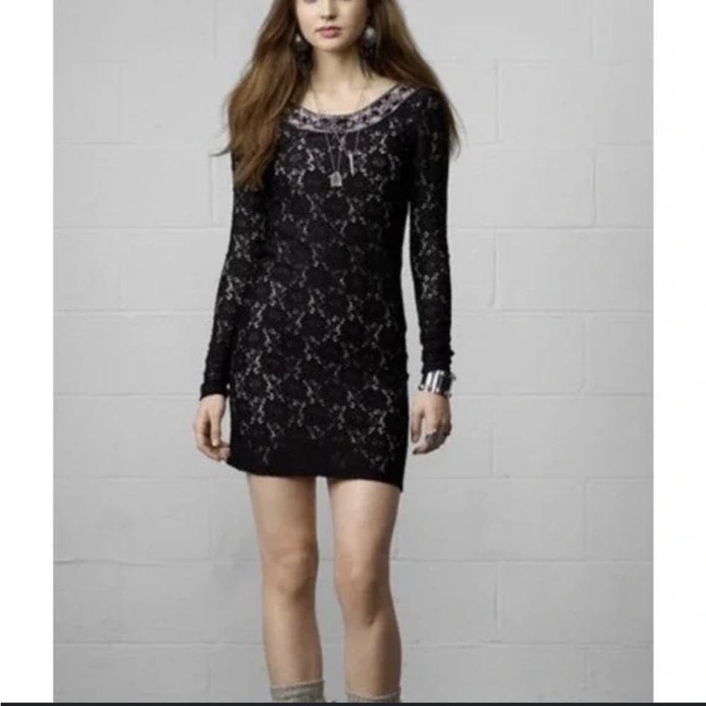 Ralph Lauren Denim&Supply long sleeve lace dress with beading